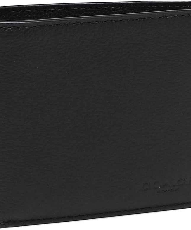 Coach Men's ID Billfold Wallet In Signature Canvas, Charcoal/Black