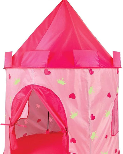 Discovery Kids Glow-in-The-Dark Princess Play Castle Tent, Fold Up with Carrying Case