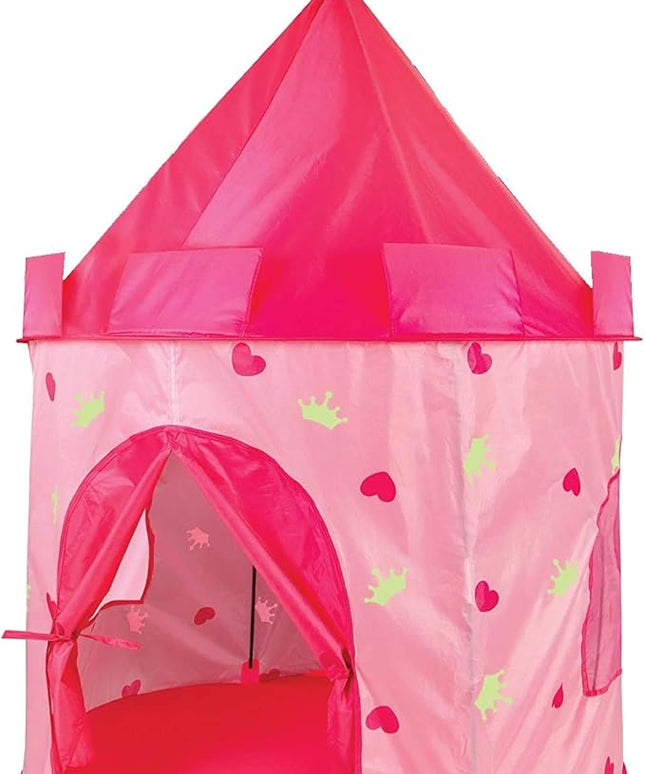 Discovery Kids Glow-in-The-Dark Princess Play Castle Tent, Fold Up with Carrying Case