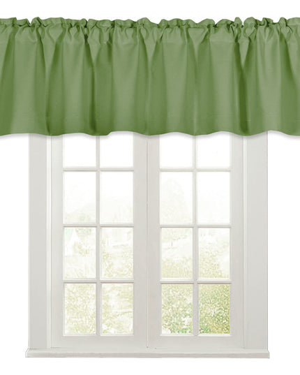 KEQIAOSUOCAI Sage Green Window Valance 72 Inch by 16 Inch for Kids Room - Rod Pocket Room Darkening 16 Inch Curtain Valance for Bedroom Living Room Basement 1 Panel 72Wx16L