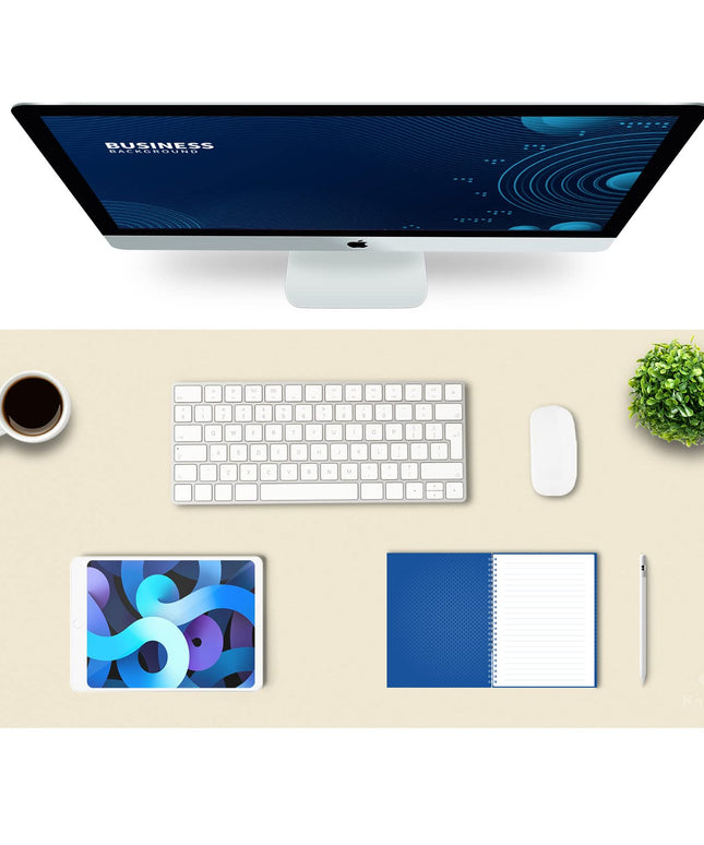 K KNODEL Large Desk Mat, Office Desk Pad, Computer Desk Mat, Laptop Mat for Desk, Desk Protecor Mat, Desktop Mat, Desk Writing Pad, Desk Blotter Pad, Desk Cover Mat (47.2"x23.6", Ivory Cream)
