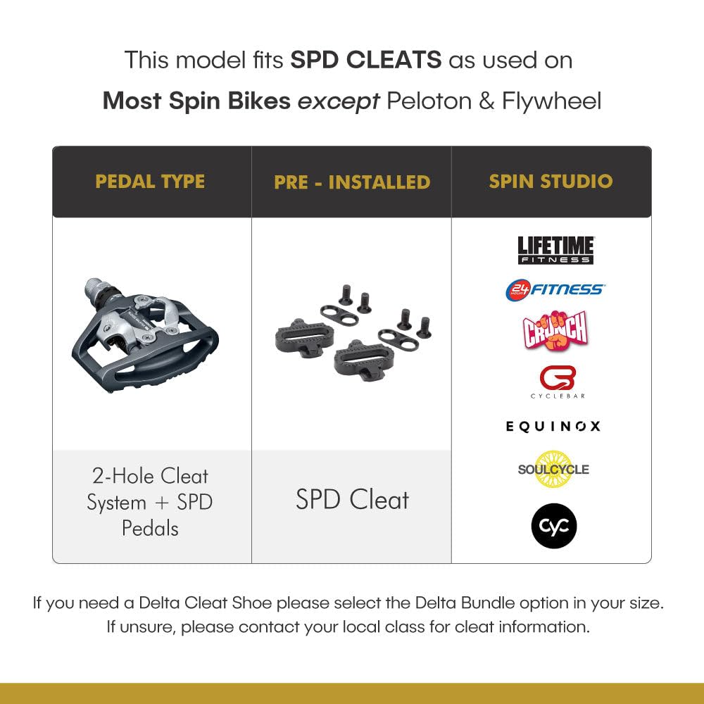 Tommaso SPD cleat compatibility chart for spin bikes