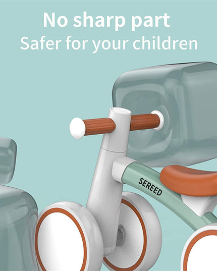SEREED Children's Balance Bike from 1 Year, Balance Bike Toy for 12-36 Months Baby, First Bicycle without Pedal with 4 Wheels for Boys and Girls, Toddlers, First Birthday Gift