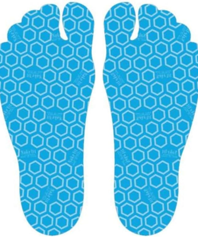 NAKEFIT L'ORIGINALE - Blue Hypoallergenic Adhesive Insoles - 3 Pairs in Pack (33-34 EU)