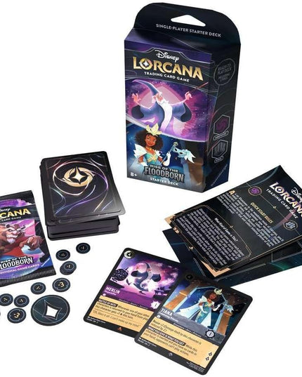 Ravensburger Disney Lorcana TCG: Rise of The Floodborn - Amethyst & Steel Starter Deck | Engaging Trading Card Game | Exciting Collection of Disney Artwork | Family-Friendly Fun | Ages 8 and Up