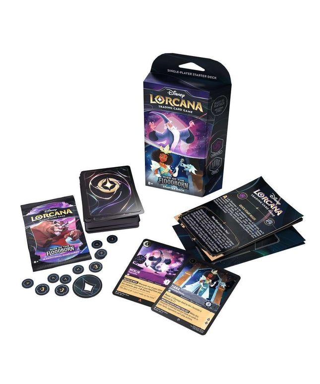 Ravensburger Disney Lorcana TCG: Rise of The Floodborn - Amethyst & Steel Starter Deck | Engaging Trading Card Game | Exciting Collection of Disney Artwork | Family-Friendly Fun | Ages 8 and Up