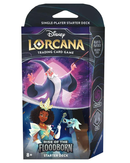 Ravensburger Disney Lorcana TCG: Rise of The Floodborn - Amethyst & Steel Starter Deck | Engaging Trading Card Game | Exciting Collection of Disney Artwork | Family-Friendly Fun | Ages 8 and Up