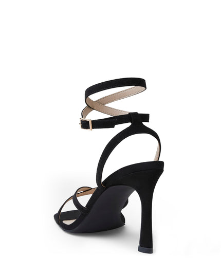 SIZE: 39.5 - Arromic High Heels for Women Strappy Stilettos Heels Square Open toe Heeled Sandals Buckle Ankle Strap Heels Sexy Wedding Dress Heels Shoes - 3inch Black