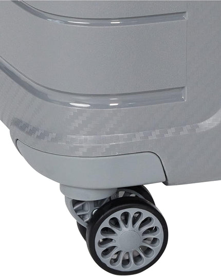 Pierre Cardin UNBREAKABLE Luggage for travel, ANTI Theft Double Zipper Suitcase, 4 Double Wheels (Set of 4, Grey)