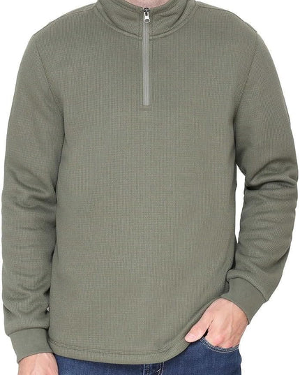SIZE: S - BC Clothing Men’s Bonded Fleece Lined Body Lined Quarter Zip Pullover Top