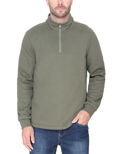 SIZE: S - BC Clothing Men’s Bonded Fleece Lined Body Lined Quarter Zip Pullover Top