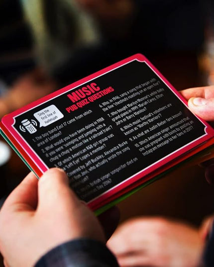 Talking Tables Pub Quiz, 1000 herausfordernde Fragen zu verschiedenen Themen, für Erwachsene Spielabend, Schwarz