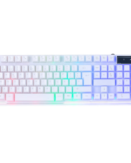 Orzly White Gaming Keyboard RGB USB Wired Rainbow Keyboard Designed for PC Gamers, PS4, PS5, Laptop, Xbox, Nintendo Switch, RX-250 Hornet Edition