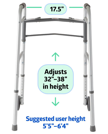 Medline Lightweight Folding Walker with ,Supports up to 136 kg