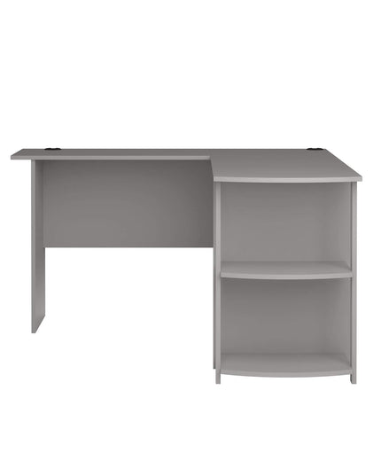Ameriwood Home Dakota L-Desk with Bookshelves, Dove Gray