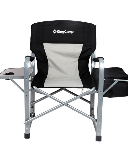 KingCamp Heavy Duty Camping Director Chair Outdoor Folding Chairs for Adults Oversized Camp Chair with Side Table, Cooler Bag, Padded Arms, for Fishing Sports Beach Picnic, Iron, Support 330lbs