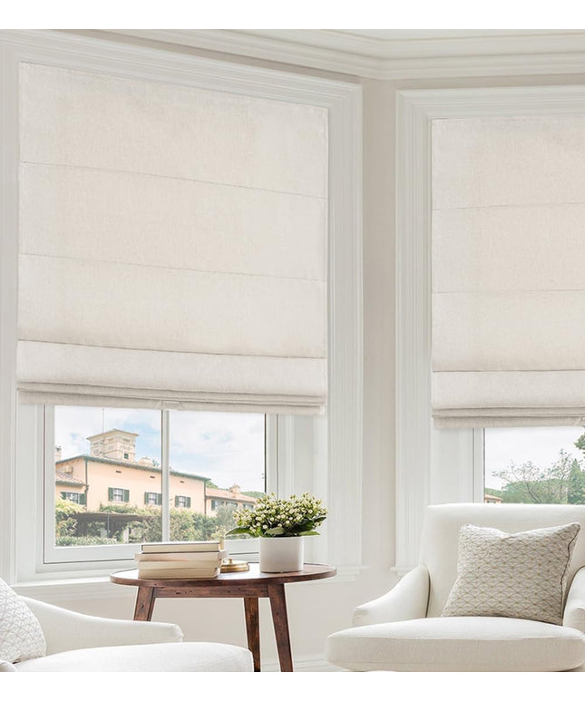 SHECUTE Roman Shades for Windows Cordless, (Beige, (W) 86 cm  x  (L) 162 cm)