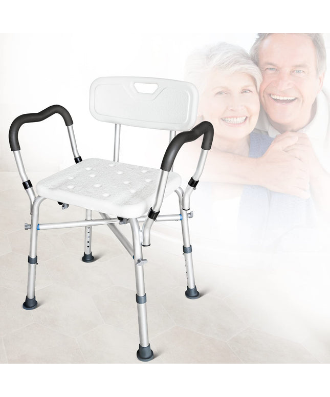KingPavonini Shower Chair for Inside Shower, Heavy Duty Bath Chair with Arms