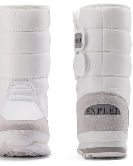 SIZE: 40 - DADAWEN Women's Waterproof Frosty Snow Boot, White