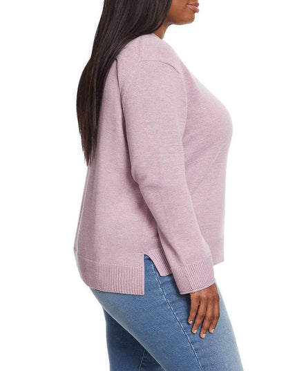 SIZE: L - Ella Moss Women's Crewneck Pullover Sweater (US, Alpha, Small, Regular, Regular, Purple)