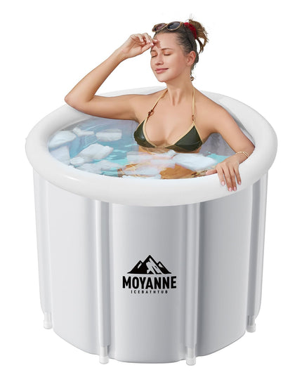 Moyanne Large Size ice bath cold plunge tub for athletes pod portable,Multiple Layered Portable Ice Pod for Recovery and Cold Water Therapy, Cold Plunge Tub for Outdoor, ice baths at home (white)