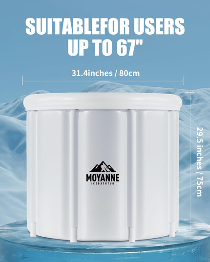 Moyanne Large Size ice bath cold plunge tub for athletes pod portable,Multiple Layered Portable Ice Pod for Recovery and Cold Water Therapy, Cold Plunge Tub for Outdoor, ice baths at home (white)