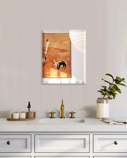 Mirrorons Beveled Mirror, Bathroom Mirrors for Wall 16" x 20", Frameless Rectangle Bathroom Mirror with Beveled Edge, Hangs Horizontally or Vertically, Tempered Glass Upgraded Packing