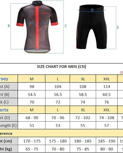 Lixada Men's Cycling Clothes Set Quick Dry Short Sleeve Bicycle Jersey Shirt Tops 3D Cushion Padded Riding Shorts Tights Pants