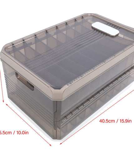 Foldable Closet Organizers, Clothing Compartment Storage Box Stackable Save Space Slide Rail Design Clear PP for Bedroom (with Lid 9 Grids)