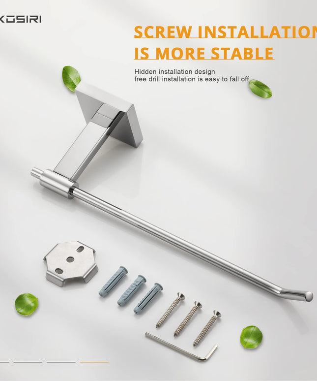 KOKOSIRI Hand Towel Bar Bathroom Towel Holder for Bath Kitchen 9 Inch Necklace Holder Chrome Stainless Steel B3005CH