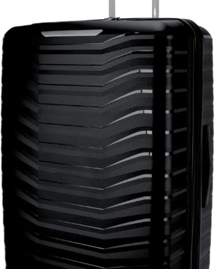 Pierre Cardin Unbreakable Luggage,Expandable Zipper,4 Spiner Whels, Set of 4 PCS Black