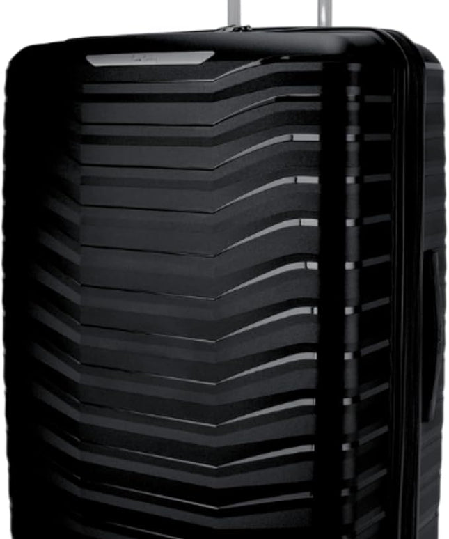 Pierre Cardin Unbreakable Luggage,Expandable Zipper,4 Spiner Whels, Set of 4 PCS Black