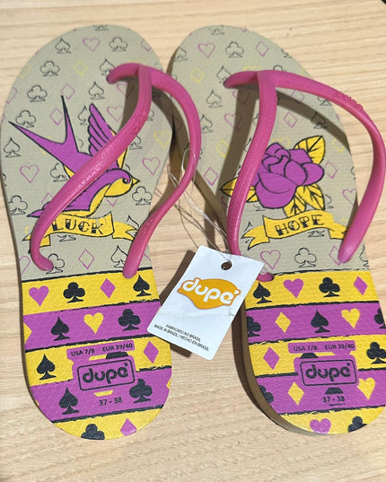 Dupe flip flop slippers for women's lucky design