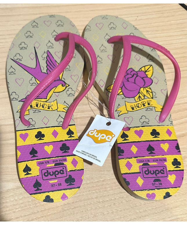 Dupe flip flop slippers for women's lucky design