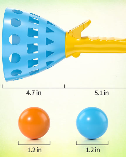 TEMI Pop Pass Catch Ball Game with 4 Catch Launcher Baskets and 20 Balls, Beach Toys Backyard Outdoor Indoor Game Age 3 4 5 6 7 8 9 10+ Years Old Boys Girls Kids Adults Family Christmas Easter Gifts