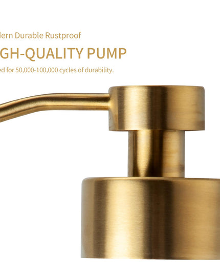 Enra Gold Foaming Soap Dispenser, 350 ml Thick Glass Bathroom Soap Dispenser (Gold Foam Dispenser)