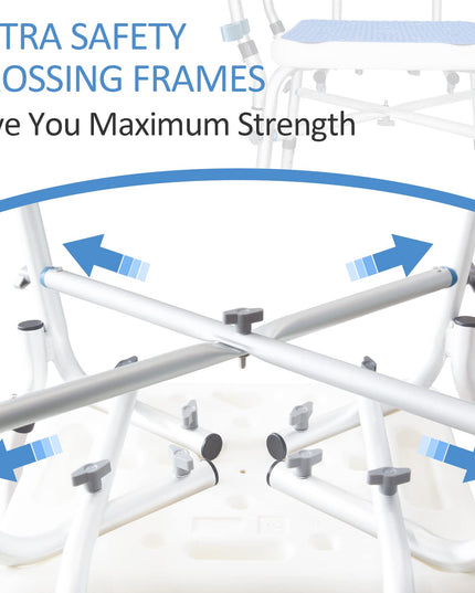 KingPavonini Shower Chair for Inside Shower, Heavy Duty Bath Chair with Arms