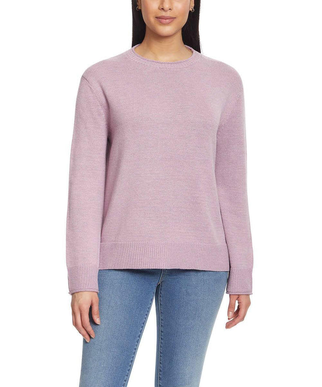 SIZE: L - Ella Moss Women's Crewneck Pullover Sweater (US, Alpha, Small, Regular, Regular, Purple)