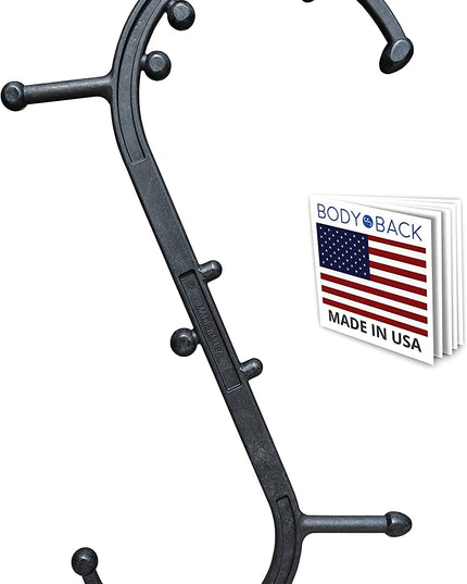 Body Back Buddy Classic - Trigger Point Massage Tool, Neck and Back Massager Handheld, Manual Self Massager, Massage Cane, Muscle Knot Remover with Instructions (Black Marbled)