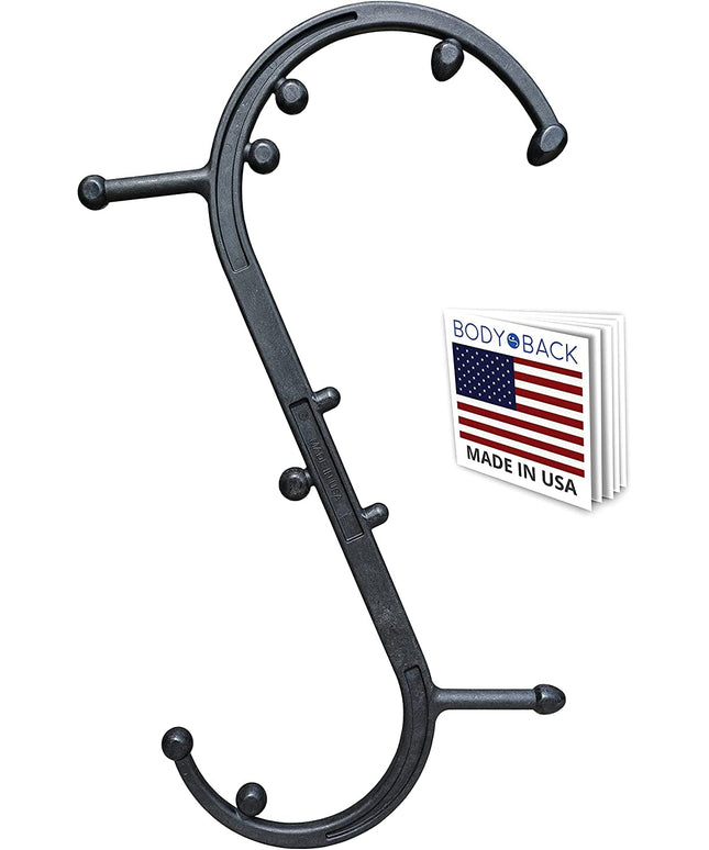 Body Back Buddy Classic - Trigger Point Massage Tool, Neck and Back Massager Handheld, Manual Self Massager, Massage Cane, Muscle Knot Remover with Instructions (Black Marbled)