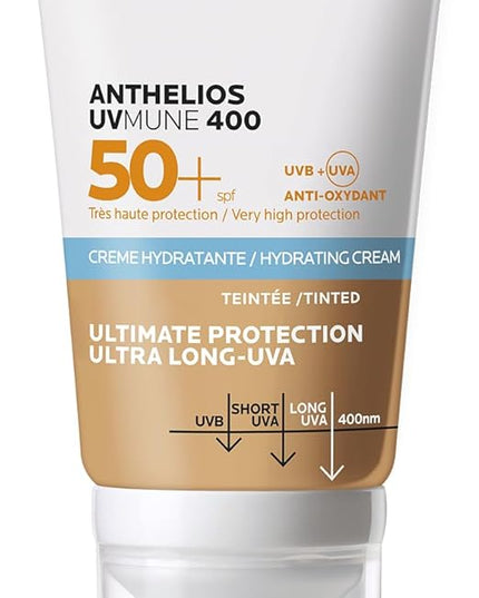 La Roche-Posay Anthelios UVMune 400 SPF50+ Sunscreen 50ml – Ultra-Light Invisible Fluid, Broad-Spectrum UVA/UVB Protection for Sensitive Skin