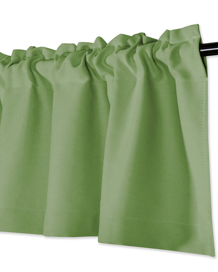 KEQIAOSUOCAI Sage Green Window Valance 72 Inch by 16 Inch for Kids Room - Rod Pocket Room Darkening 16 Inch Curtain Valance for Bedroom Living Room Basement 1 Panel 72Wx16L