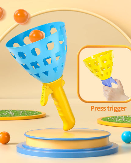 TEMI Pop Pass Catch Ball Game with 4 Catch Launcher Baskets and 20 Balls, Beach Toys Backyard Outdoor Indoor Game Age 3 4 5 6 7 8 9 10+ Years Old Boys Girls Kids Adults Family Christmas Easter Gifts