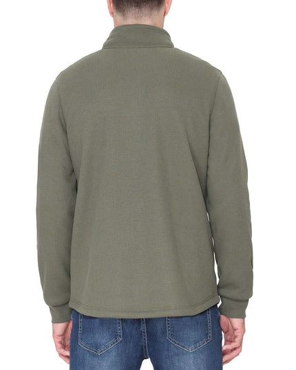 SIZE: S - BC Clothing Men’s Bonded Fleece Lined Body Lined Quarter Zip Pullover Top