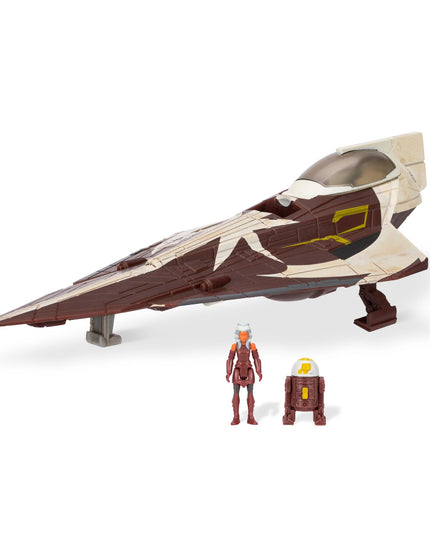 STAR WARS Micro Galaxy Squadron Ahsoka Tano’s Jedi Starfighters Set - 5-Inch and 3-Inch Vehicles Two 1-Inch Micro Figure Accessories