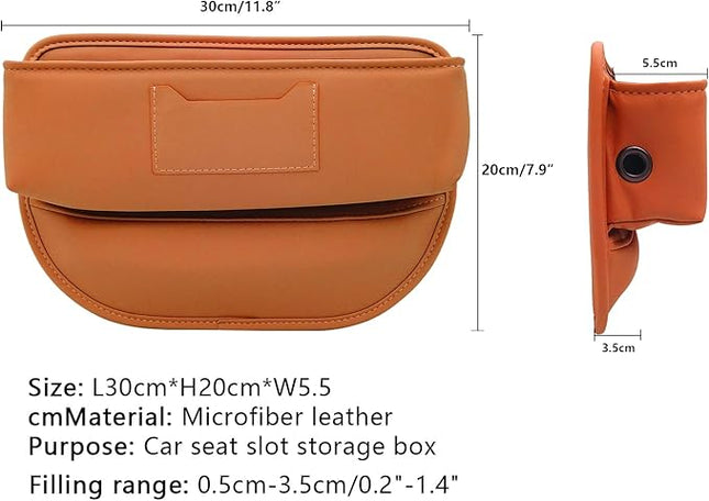 2 Pack Car Seat Gap Filler Organizer, Brown