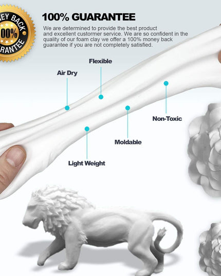 Foam Clay Sculpting Foam for Cosplay (300 Gram White and 300 Gram Black) by Pixiss | Soft Air Dry Moldable Sculpting Cosplay Materials