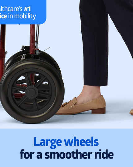 Medline Lightweight Foldable Transport Wheelchair with Handbrakes