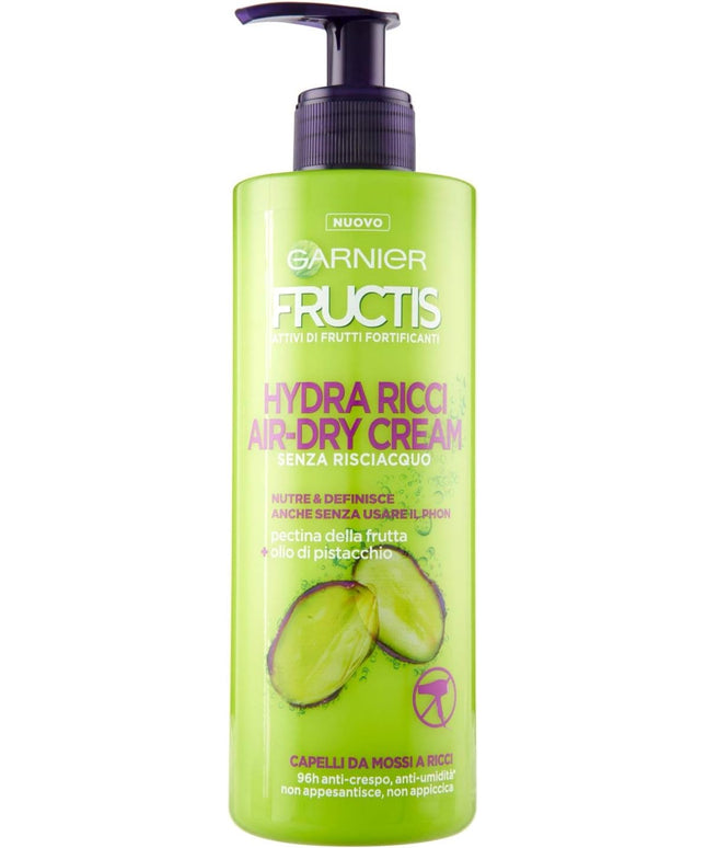 Garnier Fructis Hydra Ricci Air-dry Cream, leave-in hair care for wavy to curly hair, formula enriched with pistachio oil, 400 ml