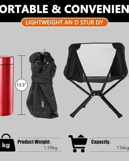 mumamiu Amazing Compact Chair - The Ultimate Portable Solution for Outdoor Lovers - Comfort Guaranteed, Supports up to 300 Lbs.
